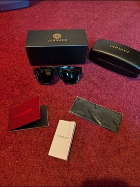 Versace Men’s Black Sunglasses - Classic Square Frame